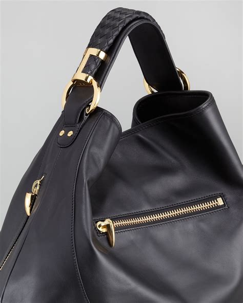 WOMEN'S LUXURY BLACK HOBO AND TOTE BAGS 